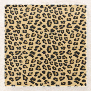 Posavasos De Vidrio Patrón de impresión de leopardo
