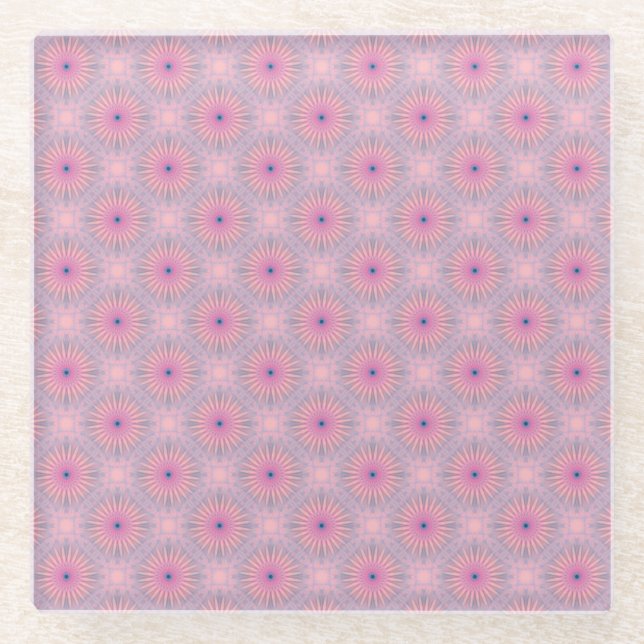 Posavasos De Vidrio Patrón de Mandala (Anverso)