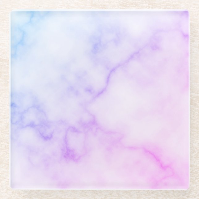 Posavasos De Vidrio Patrón de mármol del arco iris (Anverso)