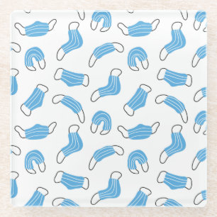 Posavasos De Vidrio Patrón de máscara médica