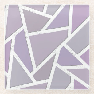 Posavasos De Vidrio Patrón de mosaico de lavanda