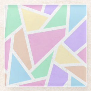 Posavasos De Vidrio Patrón de mosaico del arcoiris pastel