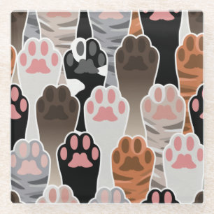 Posavasos De Vidrio Patrón de muchas paradas de gato
