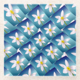 Posavasos De Vidrio Patrón de Narciso Blanco