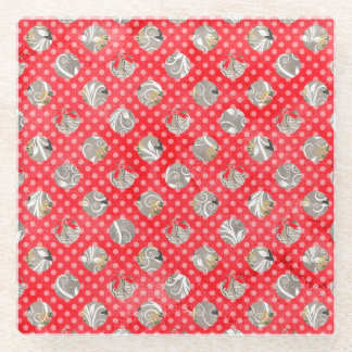 Posavasos De Vidrio Patrón de Navidades elegantes