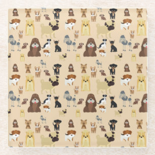 Posavasos De Vidrio patrón de perros