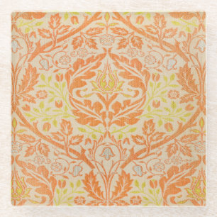 Posavasos De Vidrio Patrón de Rama Dorada de William Morris Arte Vinta