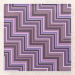 Posavasos De Vidrio Patrón de rayas de malva