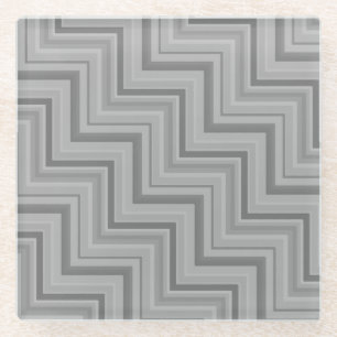 Posavasos De Vidrio Patrón de rayas grises en las escaleras