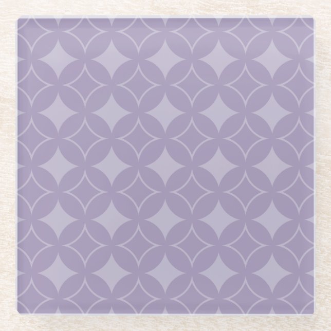 Posavasos De Vidrio Patrón de shippo lavanda (Anverso)