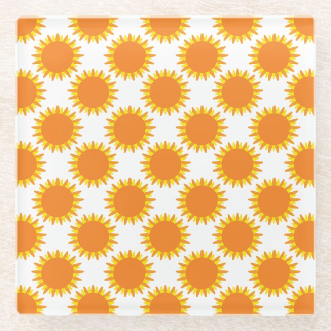 Posavasos De Vidrio Patrón de sol  (Anverso)
