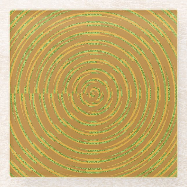 Posavasos De Vidrio Patrón de sol  (Anverso)