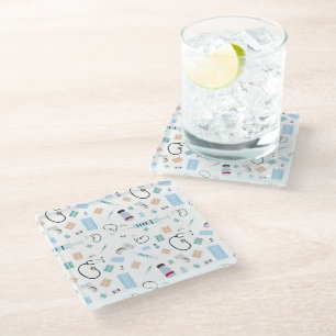 Posavasos De Vidrio Patrón de suministros médicos del médico