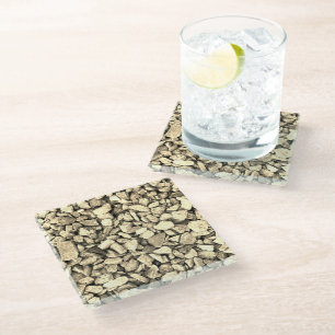 Posavasos De Vidrio Patrón de textura de rocas de grava