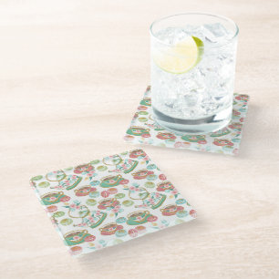 Posavasos De Vidrio Patrón de tiempo del té
