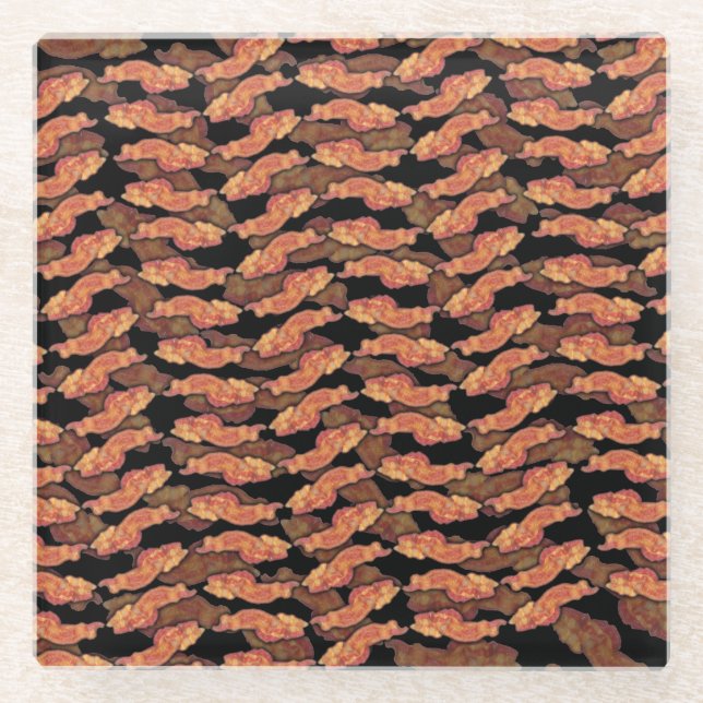 Posavasos De Vidrio Patrón de tocino (Anverso)