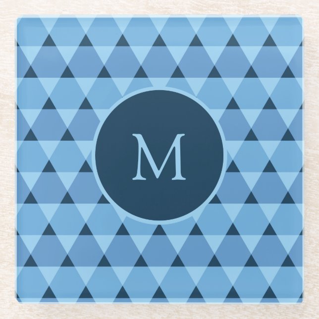 Posavasos De Vidrio Patrón de triángulos (Anverso)