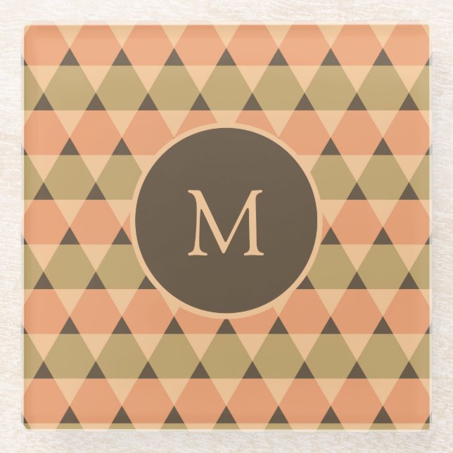 Posavasos De Vidrio Patrón de triángulos (Anverso)