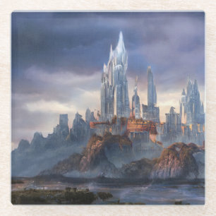 Posavasos De Vidrio Patrón Ecléctico Floral, Vintage Tropical Seamless