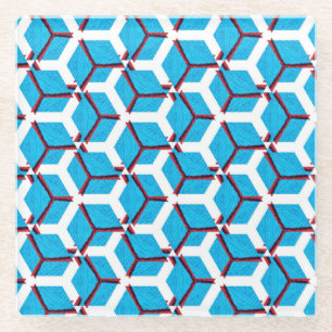 Posavasos De Vidrio Patrón étnico hecho a mano, textura.