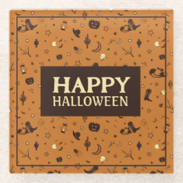 Posavasos De Vidrio patrón feliz de halloween