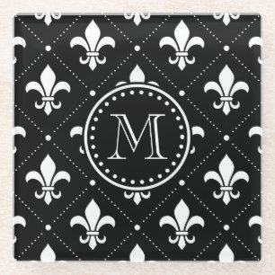 Posavasos De Vidrio Patrón Fleur De Lis