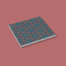 Posavasos De Vidrio Patrón floral geométrico mosaico antiguo