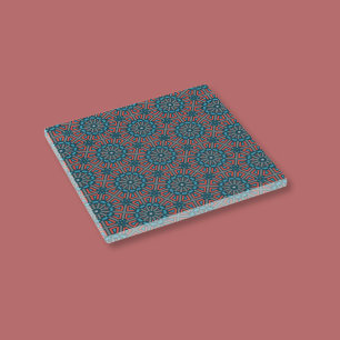 Posavasos De Vidrio Patrón floral geométrico mosaico antiguo