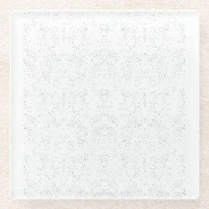 Posavasos De Vidrio Patrón floral monocromo – Arte elegante sin costur