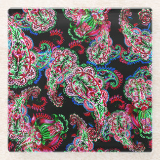 Posavasos De Vidrio Patrón Floral Paisley, Origen Étnico.