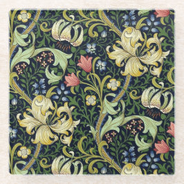 Posavasos De Vidrio Patrón floral William Morris Golden Lily