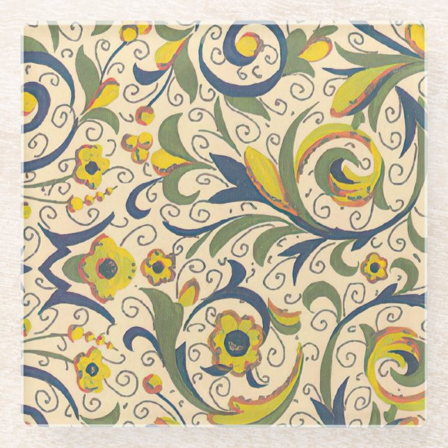 Posavasos De Vidrio Patrón florentino italiano (Anverso)