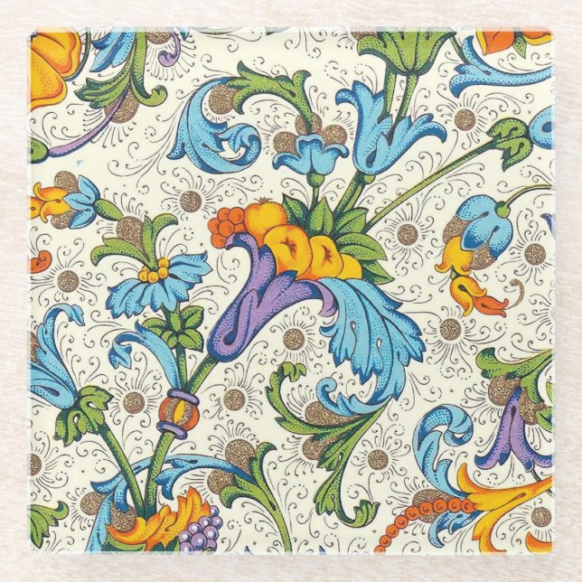 Posavasos De Vidrio Patrón florentino italiano (Anverso)