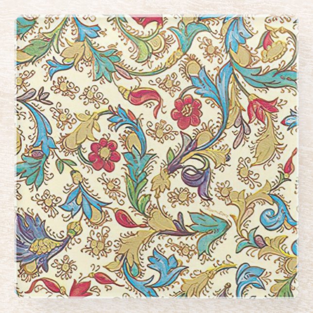 Posavasos De Vidrio Patrón florentino italiano (Anverso)