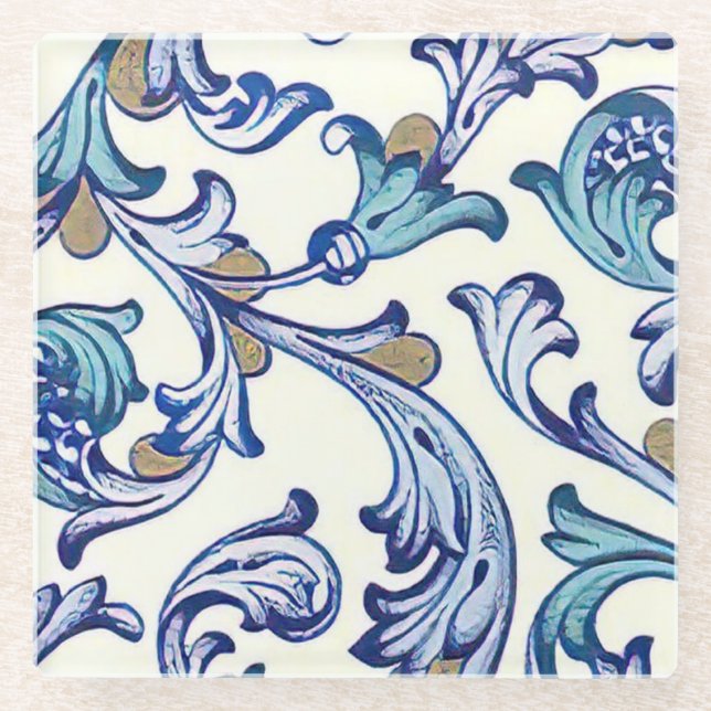 Posavasos De Vidrio Patrón florentino italiano (Anverso)