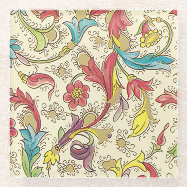 Posavasos De Vidrio Patrón florentino italiano (Anverso)