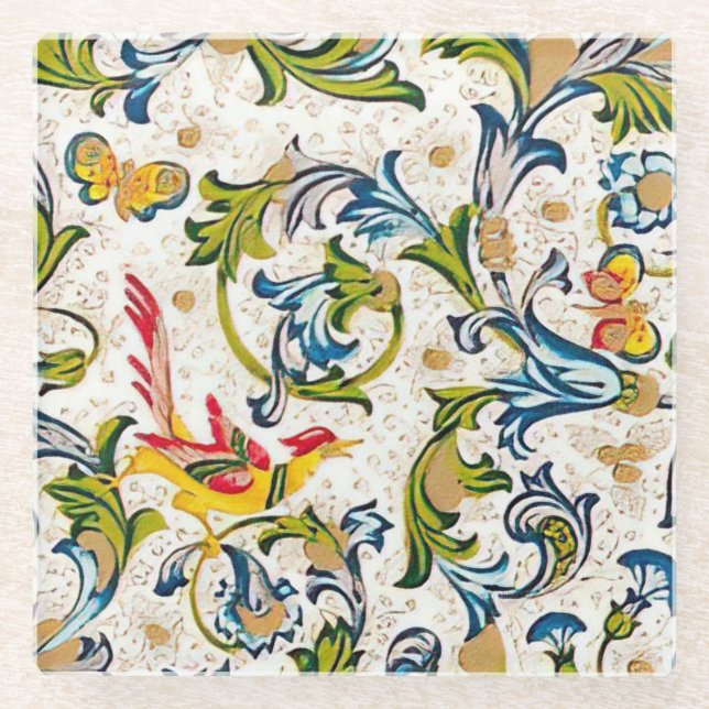 Posavasos De Vidrio Patrón florentino italiano (Anverso)