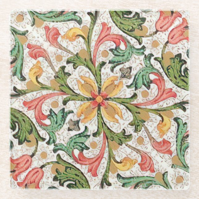 Posavasos De Vidrio Patrón florentino italiano (Anverso)