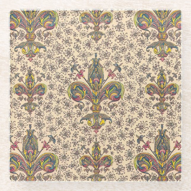 Posavasos De Vidrio Patrón florentino italiano (Anverso)