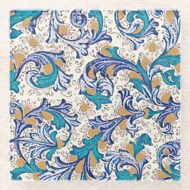 Posavasos De Vidrio Patrón florentino italiano (Anverso)