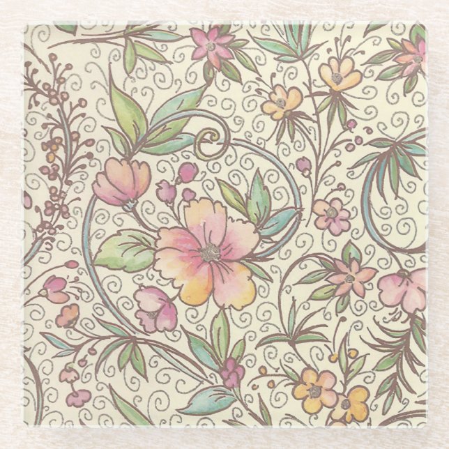 Posavasos De Vidrio Patrón florentino italiano (Anverso)