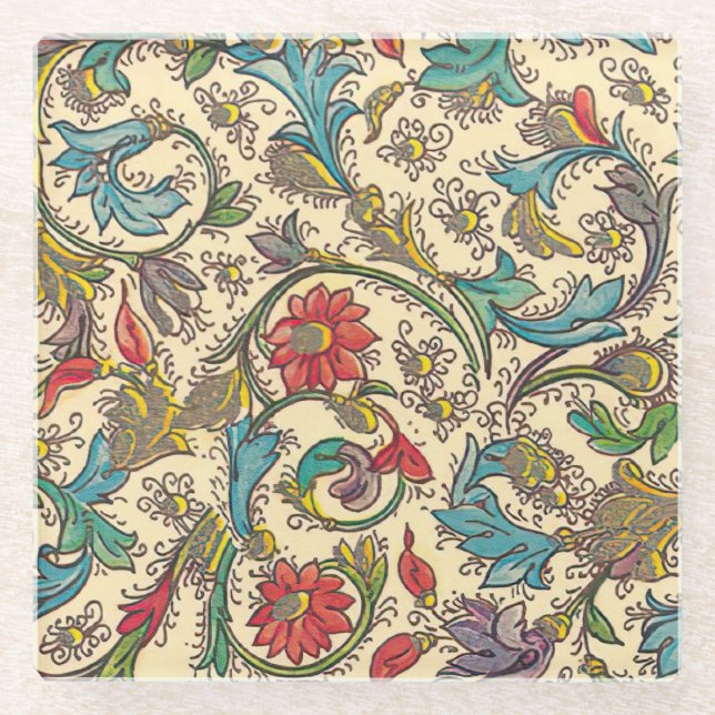 Posavasos De Vidrio Patrón florentino italiano (Anverso)