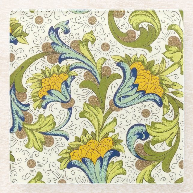 Posavasos De Vidrio Patrón florentino italiano (Anverso)