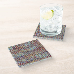 Posavasos De Vidrio Patrón geométrico abstracto mosaico moderno 1290