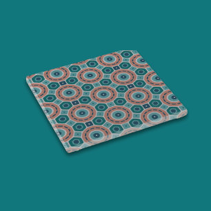 Posavasos De Vidrio Patrón geométrico de vibraciones de verano mediter