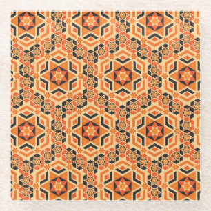 Posavasos De Vidrio Patrón geométrico italiano del suelo, mosaico vint