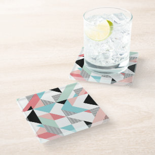 Posavasos De Vidrio Patrón geométrico moderno