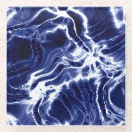 Posavasos De Vidrio Patrón giratorio azul