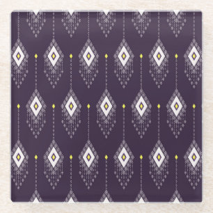 Posavasos De Vidrio Patrón Ikat Chandelier: Diseño textil vintage
