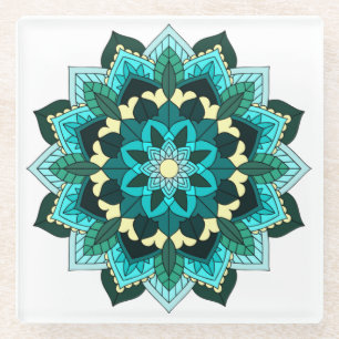 Posavasos De Vidrio Patrón Mandala 02 en agua